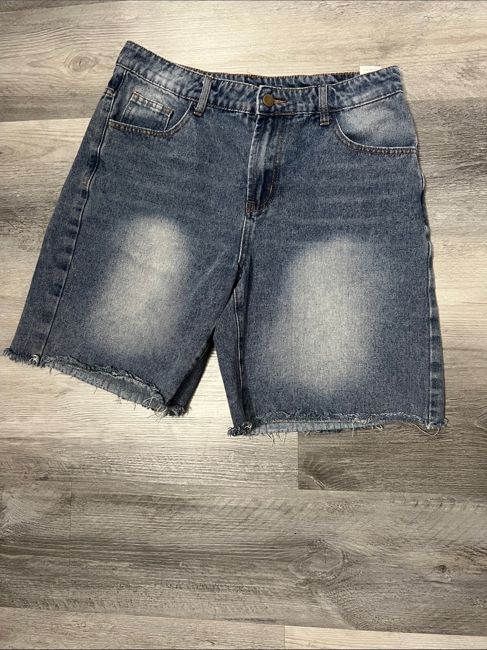 Men's Washed Blue Denim Jean Shorts